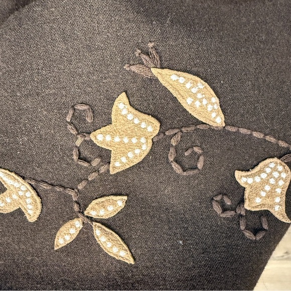 Ann Taylor Brown Embellished Midi Pencil Skirt, Size 8 (runs small) - Picture 2 of 9